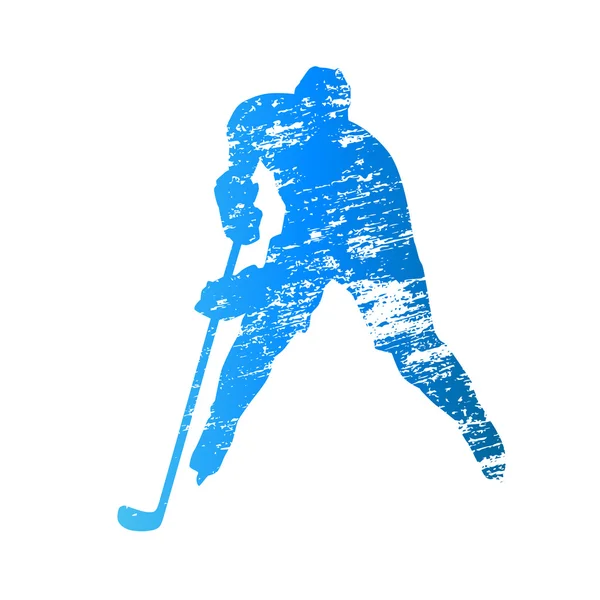 Joueur de hockey sur glace à silhouette vectorielle rayée — Image vectorielle