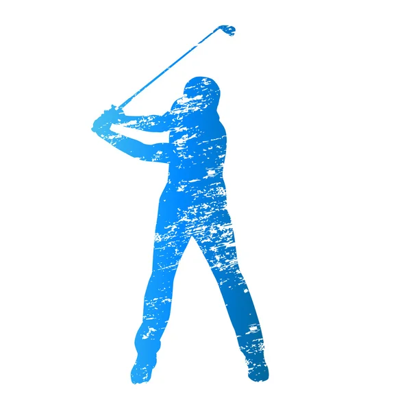 Silhouette vectorielle rayée golfeur — Image vectorielle