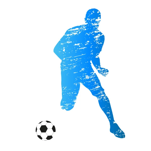 Silhouette vectorielle rayée du footballeur en course — Image vectorielle