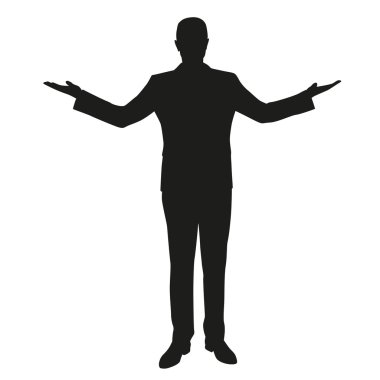 Business man comparing. Outspread