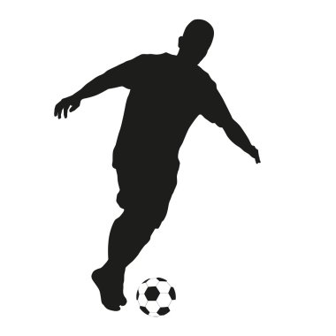 Futbol oyuncusu. Vektör izole siluet