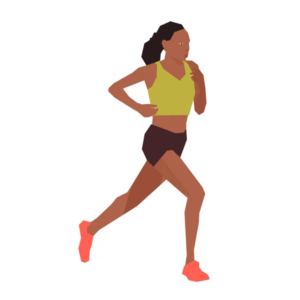 Running vrouw. Platte ontwerp illustratie — Stockvector