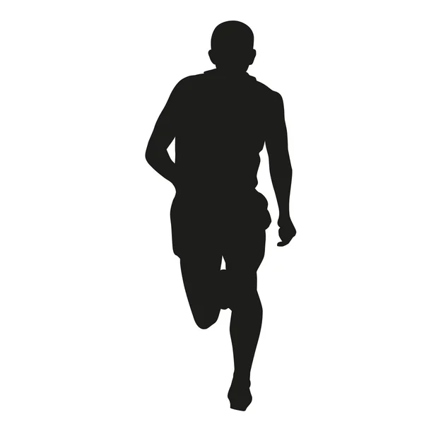 Runner silhouette. Front view — Stock Vector