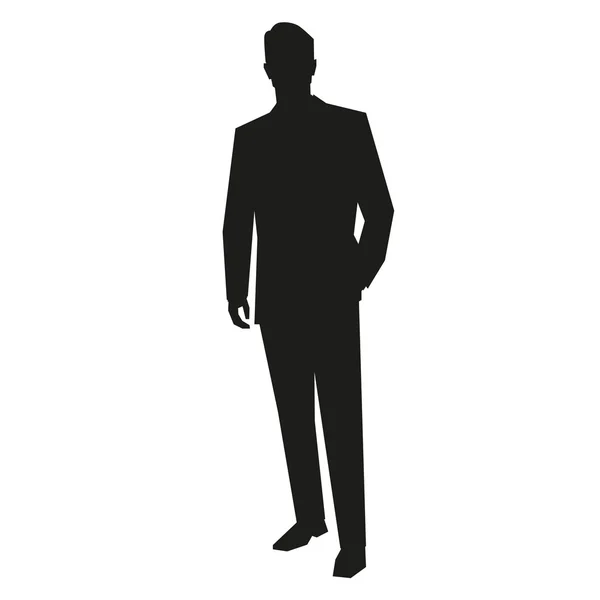 Young business man silhouette — Stok Vektör