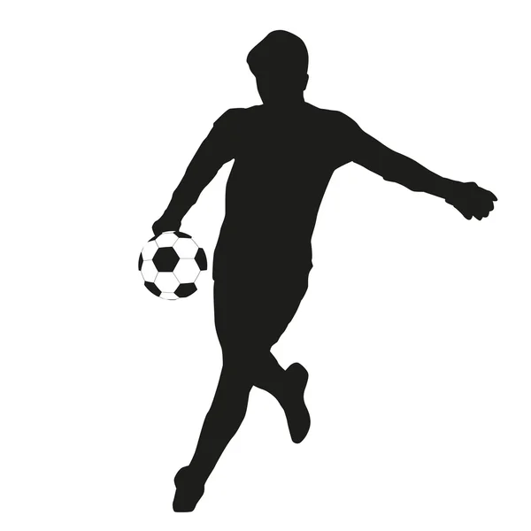 Goalie labdarúgó, kapus. Sziluettjét vektor — Stock Vector