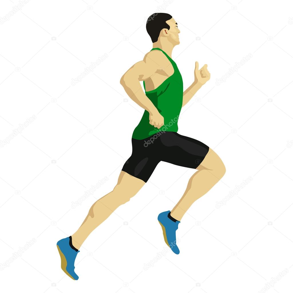 Runner vector drawing. Illustration athlete
