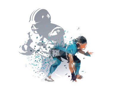 Amerikan futbol kolajı, futbolcuların vektör çizimleri. Takım spor tasarımı