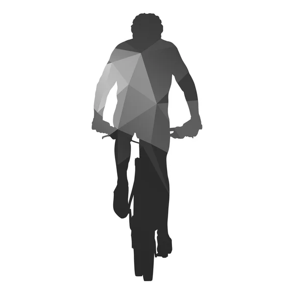 Mountain biker. Abstract geometric silhouette — Stock Vector