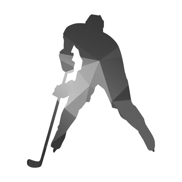 Hockey playe. Abstract vector silhouette — Stock Vector