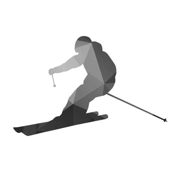 Skieur abstrait. Silhouette vectorielle géométrique — Image vectorielle