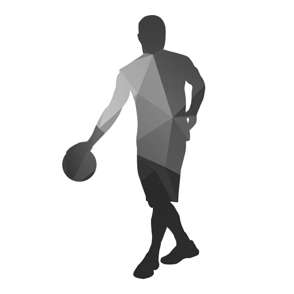 Jugador de baloncesto abstracto. Dribble con bola — Vector de stock