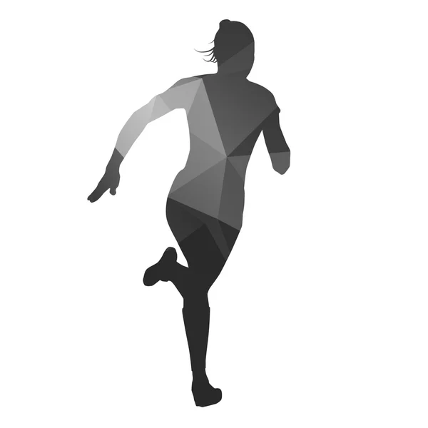 Mujer corriendo. Silueta vectorial geométrica abstracta — Vector de stock