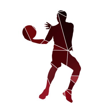 Basketbol oyuncusu. Siluet tasarlamak vektör