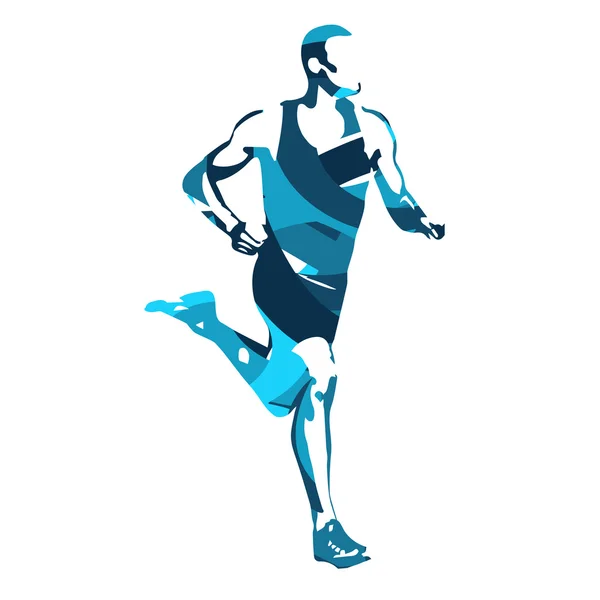 Run. Vector loper, abstracte silhouet — Stockvector