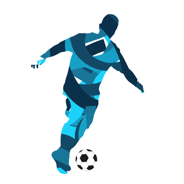 Soccer player. Abstract vector silhouette — Stock Vector