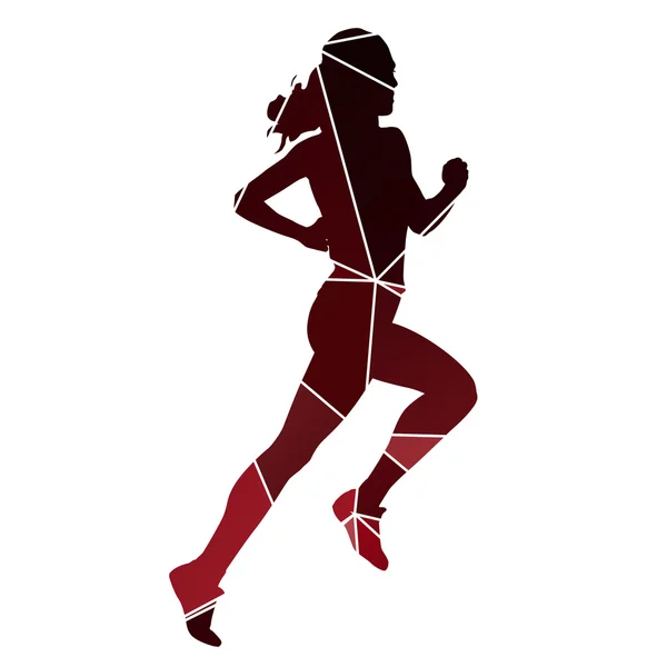 走っている女性、ベクトル — ストックベクタ