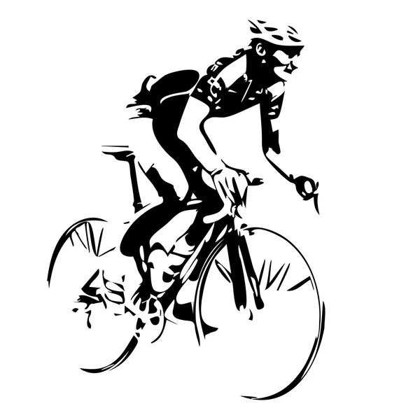 Cycliste, dessin vectoriel — Image vectorielle