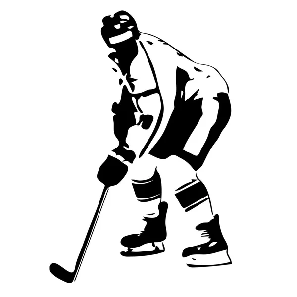 Ishockeyspelare. Vektorritning — Stock vektor