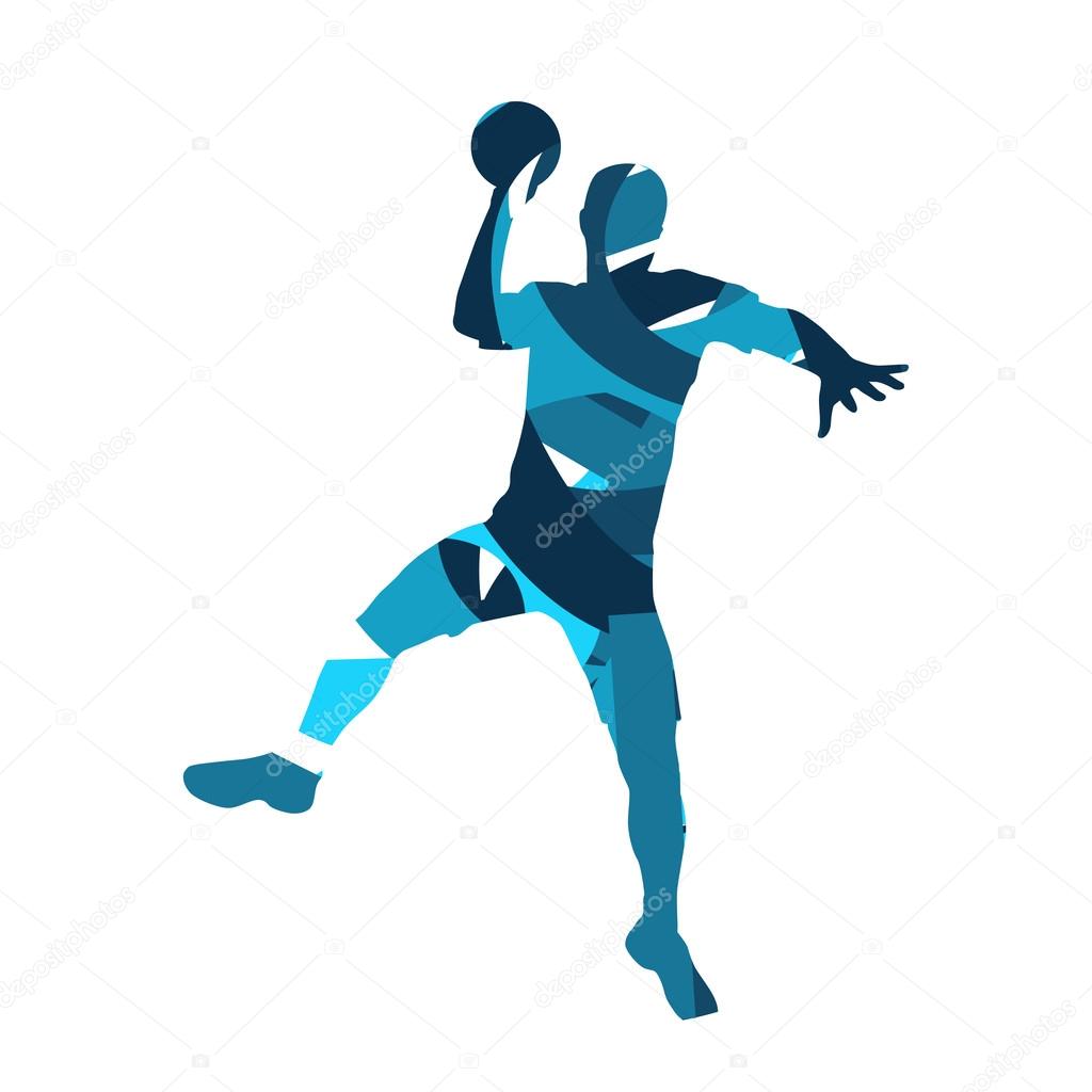 Handball vector player. Abstract silhouette