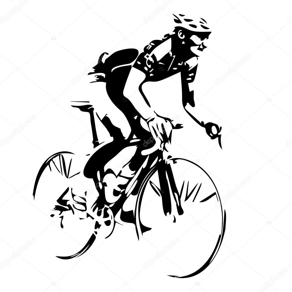 Cyclist, vector drawing
