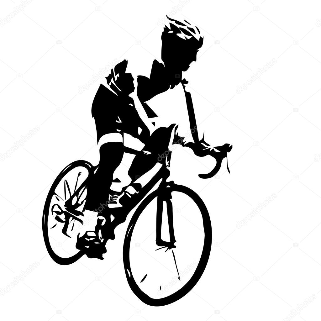 Cyclist silhouette. Vector