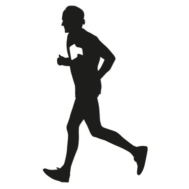 Çalışan adam, Ocak oranı bilgisayar, vektör siluet