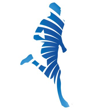 Vektör runner, adam çalışan soyut siluet