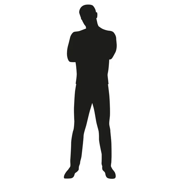 Silhouette d'homme avec bras et jambes écartés — Image vectorielle