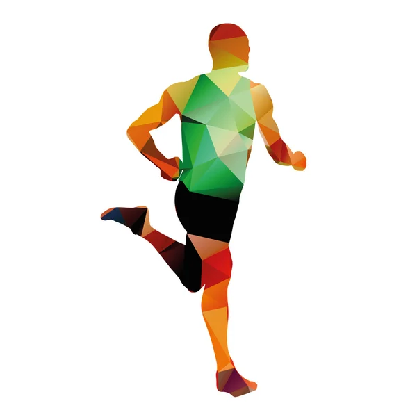 Silhouette géométrique abstraite de coureur — Image vectorielle