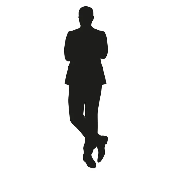 Silueta de hombre de negocios. Hombre de pie en traje — Vector de stock