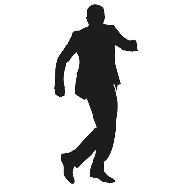 Hombre de traje bailando, silueta vectorial — Archivo Imágenes Vectoriales