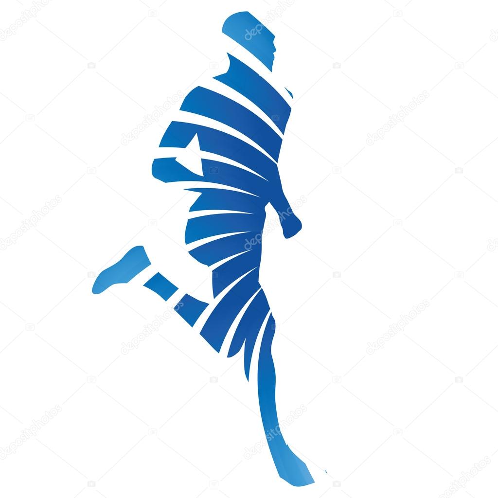 Vector runner, abstract silhouette of running man