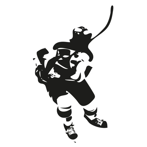 Jugador de hockey sobre hielo silueta abstracta, vector de ilustración — Vector de stock