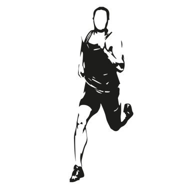 Çalışan adam, soyut vektör runner çizim