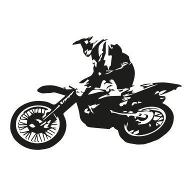 Zıplama, soyut vektör çizim motocross binici