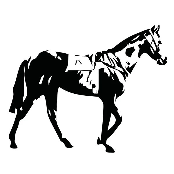 Caballo a pie, ilustración vectorial — Archivo Imágenes Vectoriales