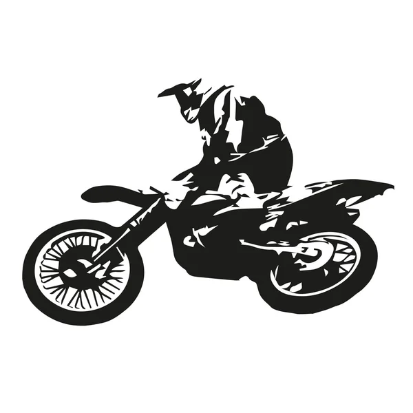 Zıplama, soyut vektör çizim motocross binici — Stok Vektör