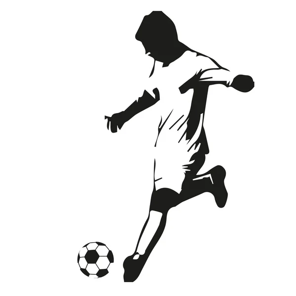 Futball játékos vektoros illusztráció. Labdarúgó elszigetelt absztrakt — Stock Vector