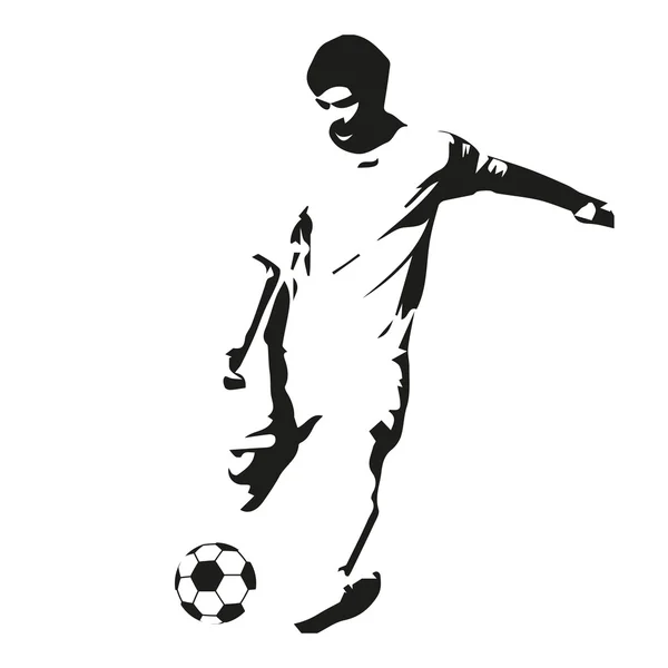 Векторная иллюстрация футболиста. Футболист изолированный абстрактный — стоковый вектор
