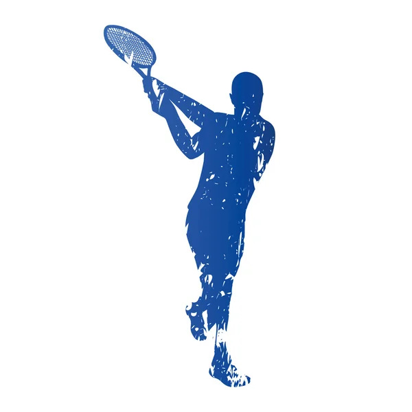 Joueur de tennis, silhouette vectorielle grungy abstraite — Image vectorielle