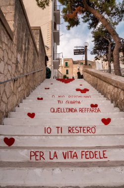 Scalinata dell 'amore Vieste, Apulia, İtalya