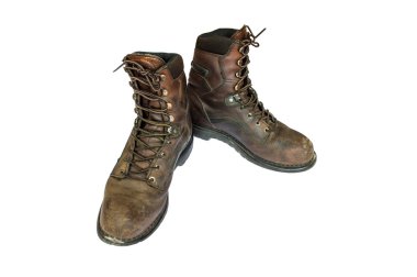 eski kahverengi deri erkek çizmeler