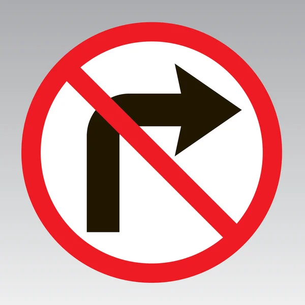 Verkehrszeichen nicht rechts abbiegen — Stockvektor