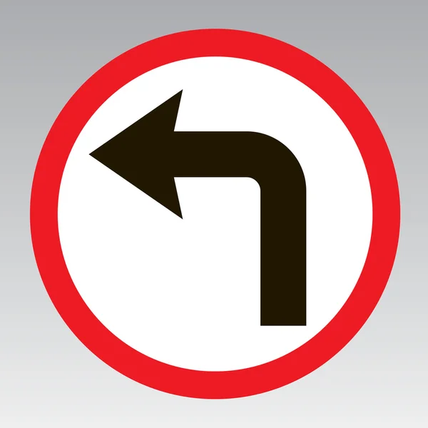 Vire à esquerda sinal de trânsito — Vetor de Stock