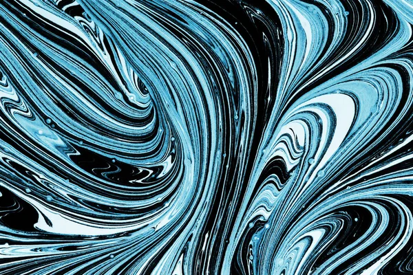 Μείγμα Χρωστικής Μπλε Και Μαύρου Χρώματος Διακοσμητικό Ψηφιδωτό Στροβιλισμού Σχήματα — Φωτογραφία Αρχείου