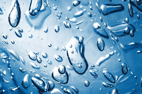 Blå Vatten Gel Bakgrund Abstrakt Runda Bubblor Mönster Fizzy Flytande — Stockfoto