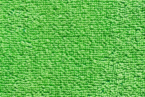 Textura Toalha Verde Padrão Macro Fibra Fundo Material Têxtil Algodão — Fotografia de Stock