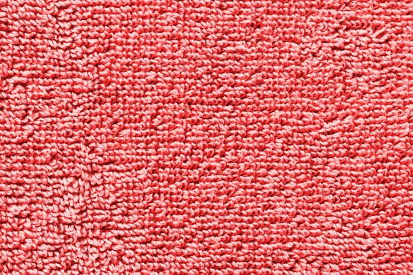 Red Towel Texture Macro Fiber Pattern Soft Cotton Textile Material — Stockfoto