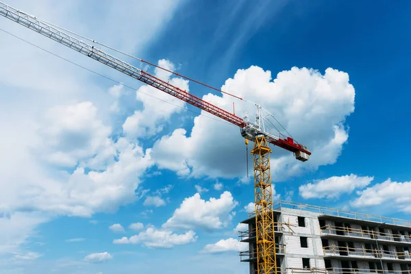 Crane Construction Site Blue Sky — Stock Photo, Image