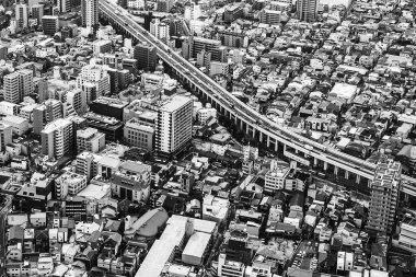 Şehir manzarası, siyah ve beyaz 